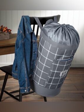 thirty-one Move it All Bag- Gray Plaid Drawstring